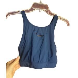 Alo Navy Sports Bra Razorback Top Small
